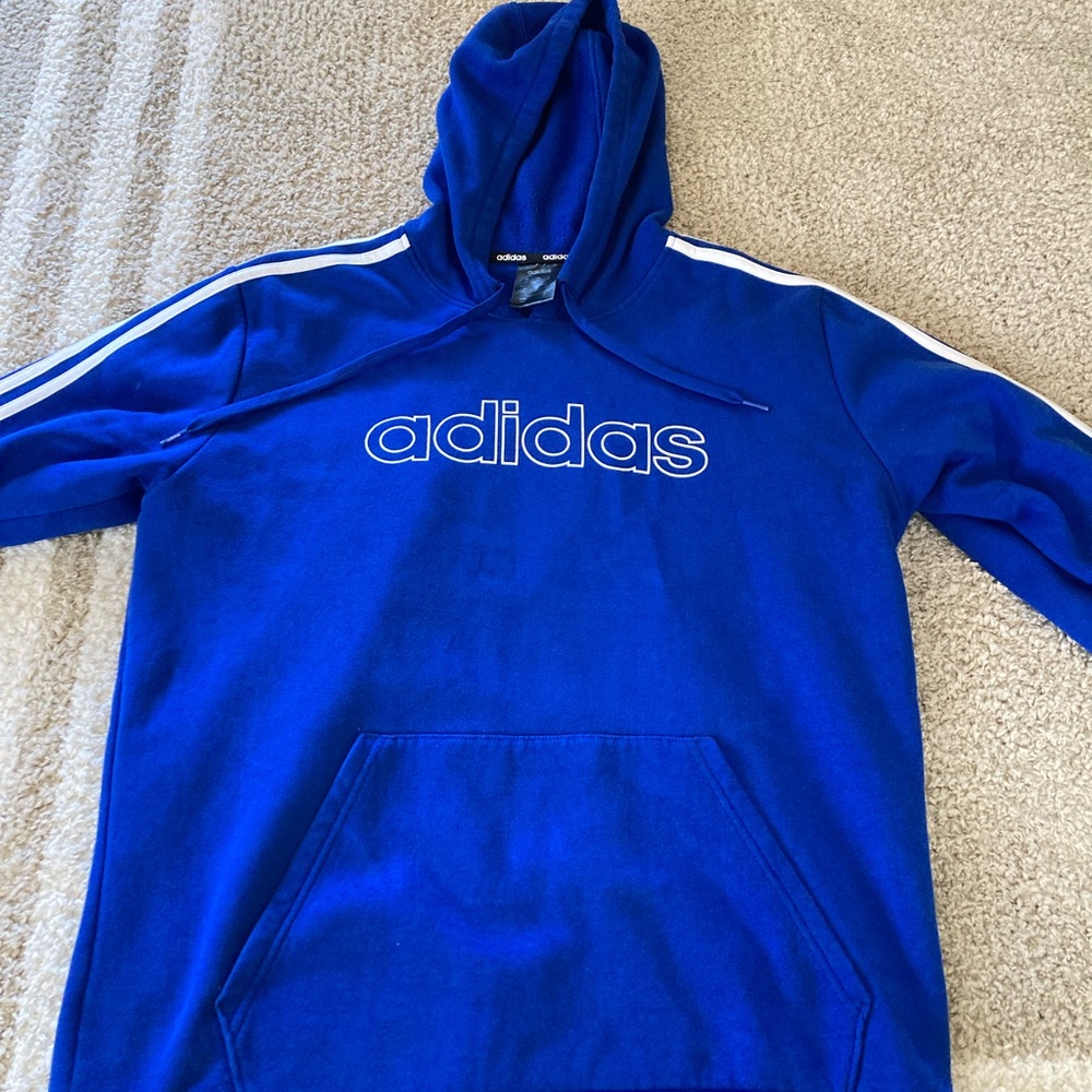 Adidas Blue Hoodie Medium